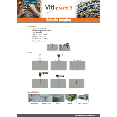 1 x Vite Per Calcestruzzo Testa Bombata Torx T30 6X60 Zincate