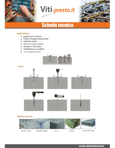 1 x Vite Per Calcestruzzo Testa Bombata Torx...