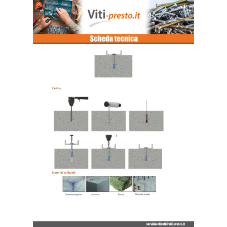 1 x Vite Per Calcestruzzo Testa Bombata Torx T30 6X40 Bimetallo