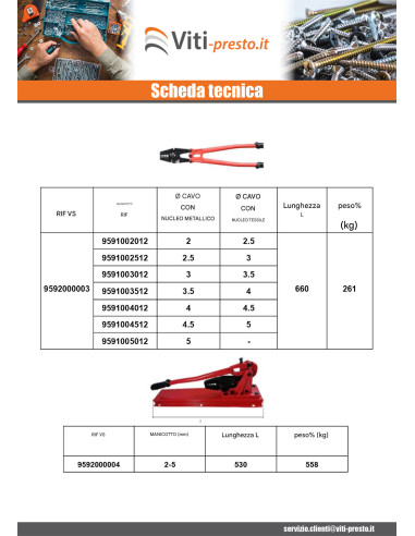 1 x Pinza crimpatrice da banco Lunghezza 530...