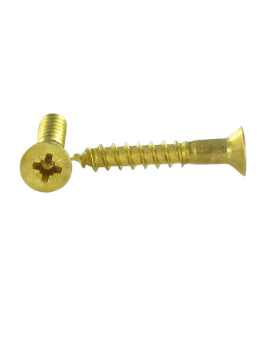1 x Viti Per Legno Ottone Testa Forata Pozi PZ5...