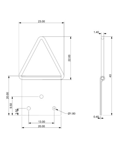 1 x Attacco triangolare per quadri 14 mm...
