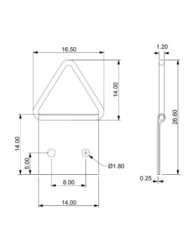 1 x Attacco triangolare per quadri 20 mm...