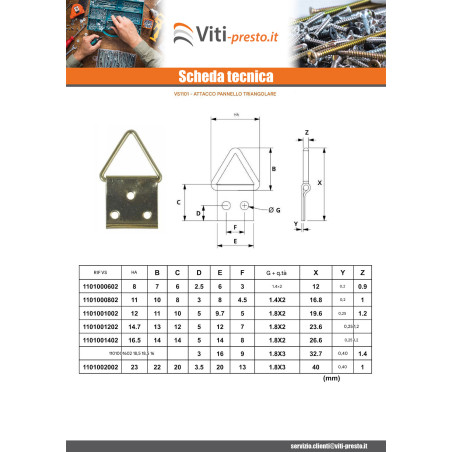 1 x Attacco triangolare per quadri 20 mm Acciaio Grezzo