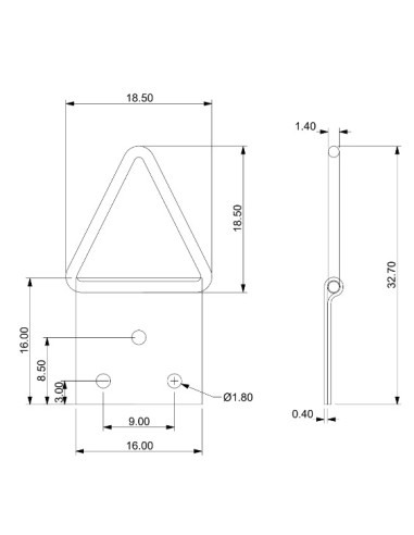 1 x Attacco triangolare per quadri 16 mm...