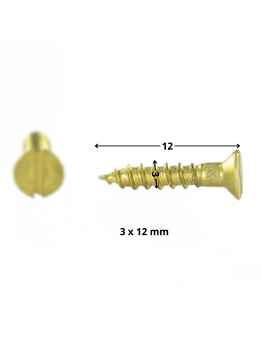 1 x Viti Per Legno Ottone Testa Forata Con...