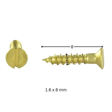 1 x Viti Per Legno Ottone Testa Forata Con Intaglio 1,6X8 microviti