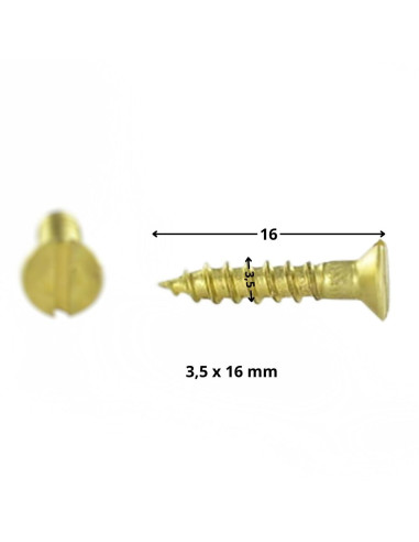1 x Viti Per Legno Ottone Testa Forata Con...