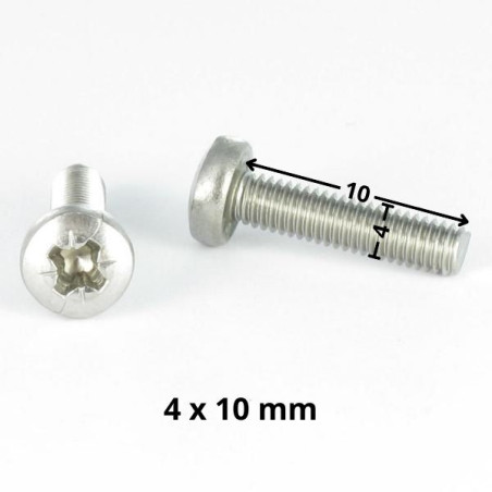 1 x Vite Per Metalli testa bombata larga Pozi PZ5 M4X10 Zincate