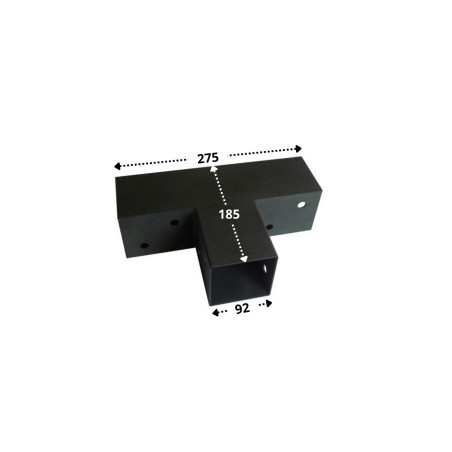 1 x Piastra Di Giunzione ESPRIMERE In Testa Acciaio Zincato Nero 92X185X275