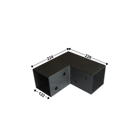 1 x Piastra Di Giunzione ESPRIMERE In L Acciaio Zincato Nero 122X226X224