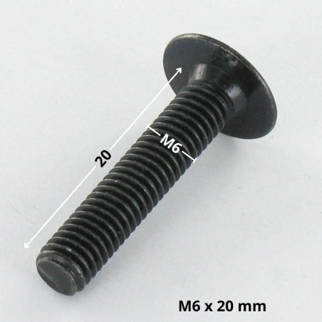 1 x Vite Testa Poelier Larga M6X20 Chiave Esagonale Da 4 Acciaio Zincato Nero
