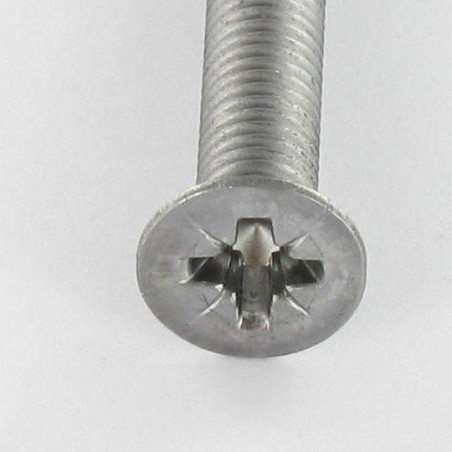 1 x Vite Per Metalli Testa Forata Pozi PZ6 M6X45 Acciaio Grezzo