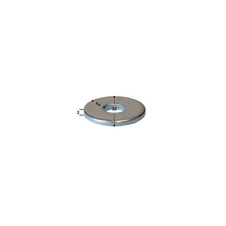 1 x Rondella per costruzioni Legno Interno Tondo 6,6X22X2 Zincate