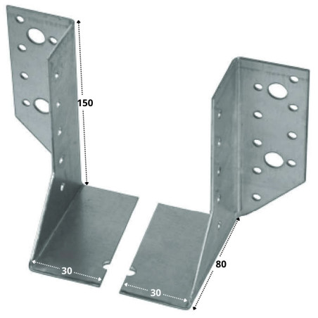 1 x Set 2 supporto per travi Sinistro Destra Sendzimir 30X150