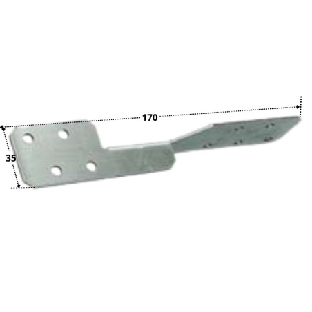 1 x Fissaggio Da TRAVI Tipo con Sendzimir 35X170 Elevata Resistenza Alla Corrosione Acciaio Zincato con Caldo
