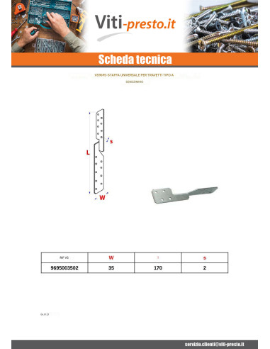 1 x Fissaggio Da TRAVI Tipo con Sendzimir...