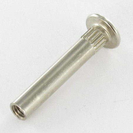 1 x Dado Manicotto Testa Testa Poelier Larga Pozy Con Intaglio M4X15 5X30 Acciaio Nichel