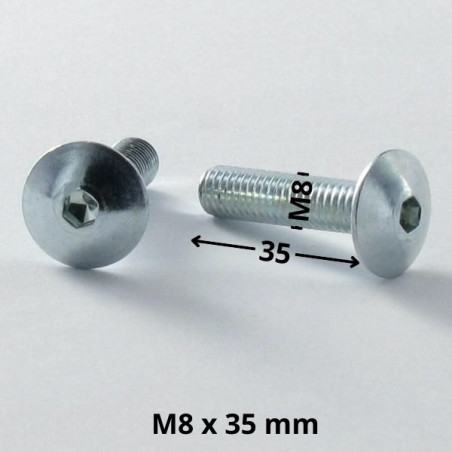 1 x Vite Testa Poelier Larga M8X35 Chiave Esagonale Da 5 Zincate