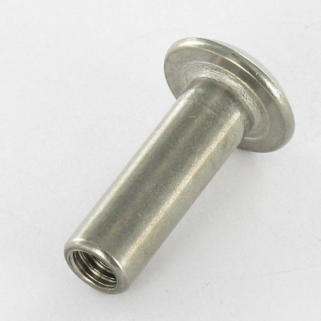 1 x Dado Manicotto Testa Bombata Con Intaglio 8X25 M6X24 Acciaio Inox