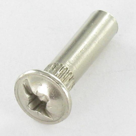 1 x Dado Manicotto Pozy Con Intaglio M4X15 5X20 Acciaio Nichel