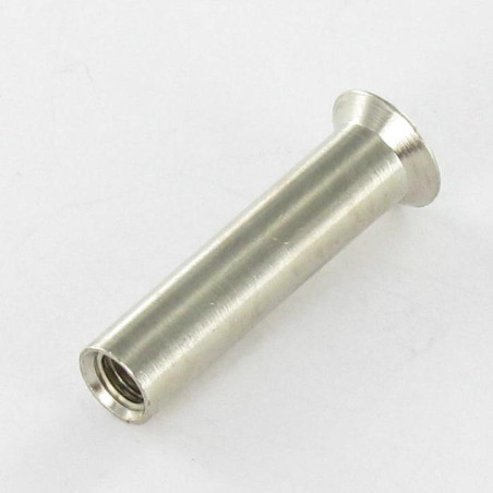 1 x Dado Manicotto Testa Forata Bombata Con Intaglio M4X13 5,4X24 Ottone