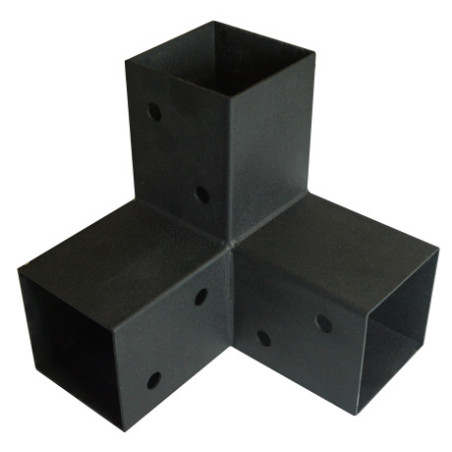 1 x Piastra Di Giunzione ESPRIMERE 3 Direzioni Acciaio Zincato Nero 72X165X162
