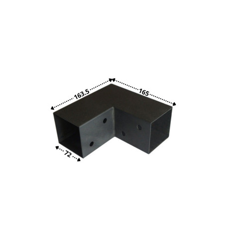 1 x Piastra Di Giunzione ESPRIMERE In L Acciaio Zincato Nero 72X165X163,5