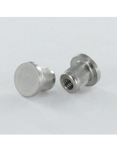Dado Manicotto Testa Piatta Zigrinata M5X8.5 8X9 316L