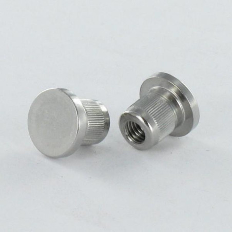 1 x Dado Manicotto Testa Piatta Zigrinata M5X8.5 8X9 316L