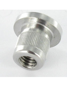 Dado Manicotto Testa Piatta Zigrinata M5X8.5 8X9 316L 2