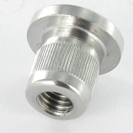 1 x Dado Manicotto Testa Piatta Zigrinata M5X8.5 8X9 316L