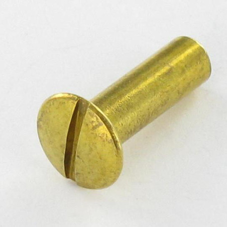 1 x Dado Manicotto Testa Forata Bombata Con Intaglio M4X13 5,4X19 Ottone