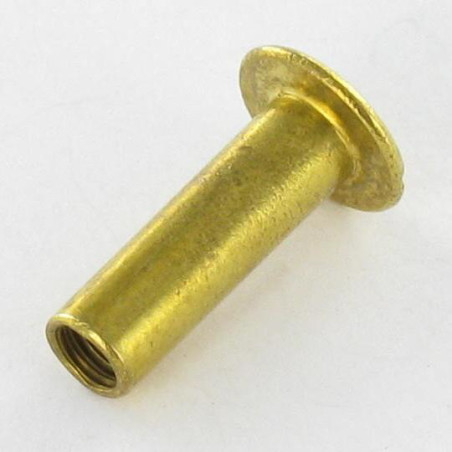 1 x Dado Manicotto Testa Forata Bombata Con Intaglio M4X13 5,4X19 Ottone