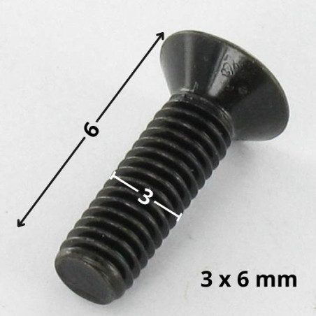 1 x Vite Per Metalli Testa Forata Pozi PZ4 M3X6 Acciaio Zincato Nero microviti