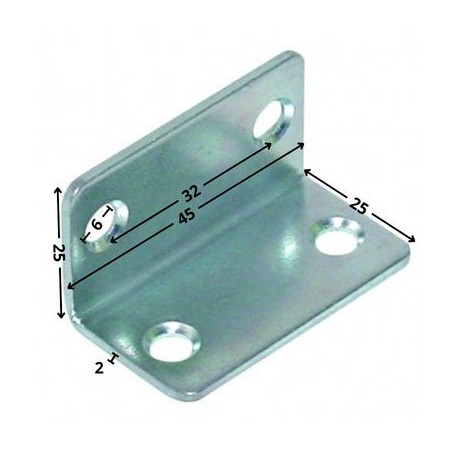 1 x Staffe 25X25X45 4 Fori Diametro 6 Zincate