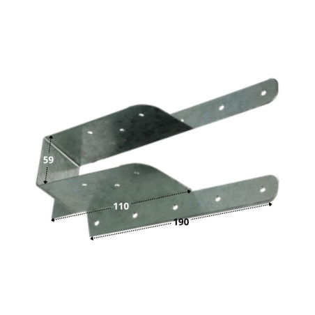 1 x Supporto per trave con aletta pieghevole Sendzimir 59X110