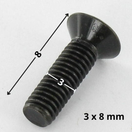 1 x Vite Per Metalli Testa Forata Pozi PZ4 M3X8 Acciaio Zincato Nero microviti