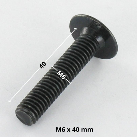 1 x Vite Testa Poelier Larga M6X40 Chiave Esagonale Da 4 Acciaio Zincato Nero