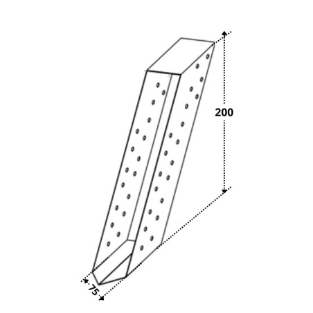 1 x Connettore per travi in legno 75X200