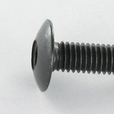 1 x Vite Testa Poelier Larga M6X16 Chiave Esagonale Da 4 Acciaio Zincato Nero