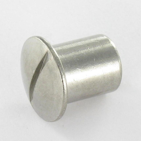 1 x Dado Manicotto Testa Bombata Con Intaglio 12,5 x 15 M8X12 Acciaio Inox