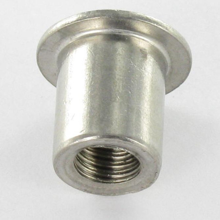 1 x Dado Manicotto Testa Bombata Con Intaglio 12,5 x 15 M8X12 Acciaio Inox