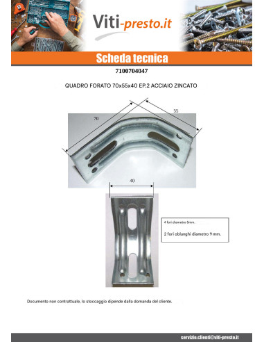 1 x Squadra di fissaggio Regolazione 70X55X40...