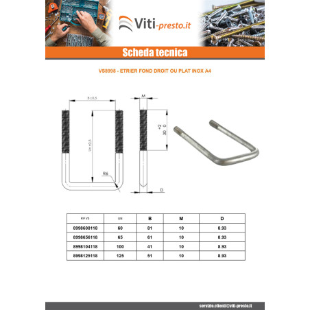 1 x Abaescon Fondo Dritto O Piatto M10/30/30 100X41X100 Acciaio Inox A4