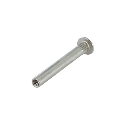 1 x Dado Manicotto Testa Testa Poelier Larga Pozy Con Intaglio M4X15 5X40 Acciaio Nichel