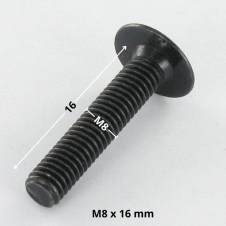 1 x Vite Testa Poelier Larga M8X16 Chiave Esagonale Da 5 Acciaio Zincato Nero