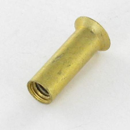 1 x Dado Manicotto Testa Forata Bombata Con Intaglio M4X12 5X16 Ottone