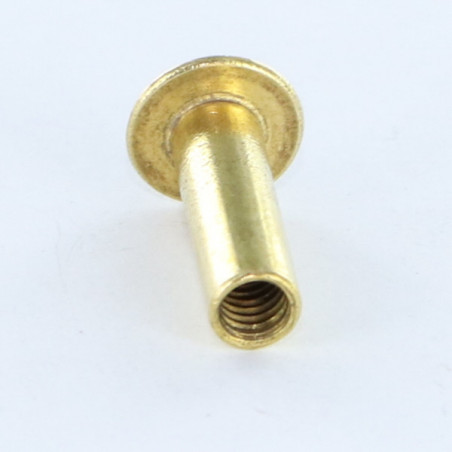 1 x Dado Manicotto Testa Bombata Con Intaglio M4X12 5X16 Ottone