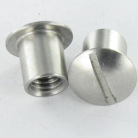 1 x Dado Manicotto Testa Bombata Con Intaglio 8X9 M6X8 Acciaio Inox